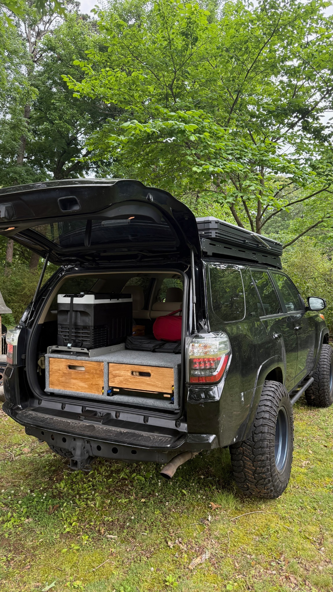 Volunteer Overland drawer system in a 4Runner